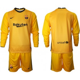 Fotbalový Dres FC Barcelona Brankářské Dětské 2020/21 M002 Dlouhý Rukáv